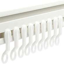 2Set (50pcs/Set)Strong White Curtain Track Glide Runner Glider Hook For Swish Railing - White - View 7