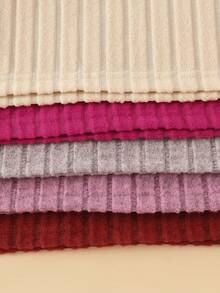 Conjunto de 10 piezas de top de manga larga y pantalones acampanados de punto acanalado suave y de unicolor para niñas, para otoño/invierno - Multicolor - Ver 5