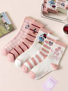 Disney 5/1 Pair Authentic Mickey Mouse New Year Gift Socks, Cartoon Christmas New Year Animation Socks For Women, Novelty Interesting Socks, Socks - Multicolor - View 11