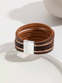 سوار من جلد البولي يوريثان بألوان العلم الأمريكي الأحمر والأبيض والأزرق، سوار معقّر متعدد الألوان