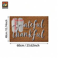 1pc/2pcs Grateful Thankful Pattern Bathroom Anti-Slip Mat, Faux Cashmere Material, Plush Decoration Suitable For Bathrooms, Doorways, Kitchens & Festive Decorations, Machine Washable, Gift Idea - Multicolor - View 14