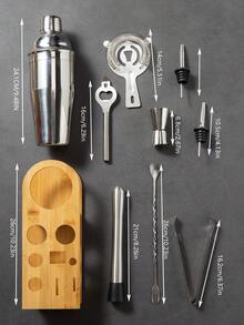 10pcs Stainless Steel Bartender Kit With Stand Cocktail Shaker Set Cocktail Mixer Wine Martini Boston Shaker For Party Bar Tools, Wedding And Birthday Supplies, Home And Party Decorations - Multicolor - View 2