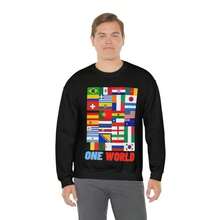 One World Flags Of The World - Unisex Crewneck Sweatshirt - White - View 7