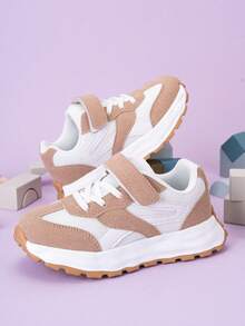 1 Pair Boys' Shoes, 2026 Spring & Autumn New Children's Sports Shoes, Leather Upper Breathable Chunky Sneakers, Toddler & Big Kid Sneakers