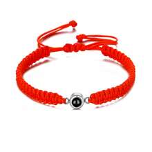 Customized Photo Projection Bracelet Stainless Steel Round Woven Adjustable Unisex Bracelet - Silver - View 18