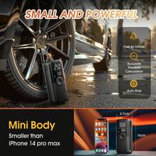 Carsun Tire Lnflator Portable Air Compressor Tire Air Pump,Wireless Digital Display Model, 150 PSI, Dual 2600mAh Large-Capacity Batteries, 3 Times Faster Inflation Speed, With Deflation Function, Tire Pressure Display, And 3 Adjustable LED Modes.