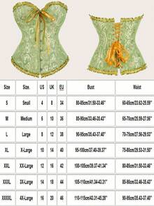 Palace Style Corset With Boning To Shape Waist And Push Up Bust, Sexy Jacquard Shapewear Top, Suitable For Wearing With A Dress, 1pc
