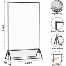 4 Packs Acrylic Sign Holder 5x7 Inch - Double-Sided Tabletop Frame For Wedding Table Numbers, Restaurant Menu, Christmas Photos, Graduation, Birthday Party, - Clear Photo/Price/Menu Display Stand