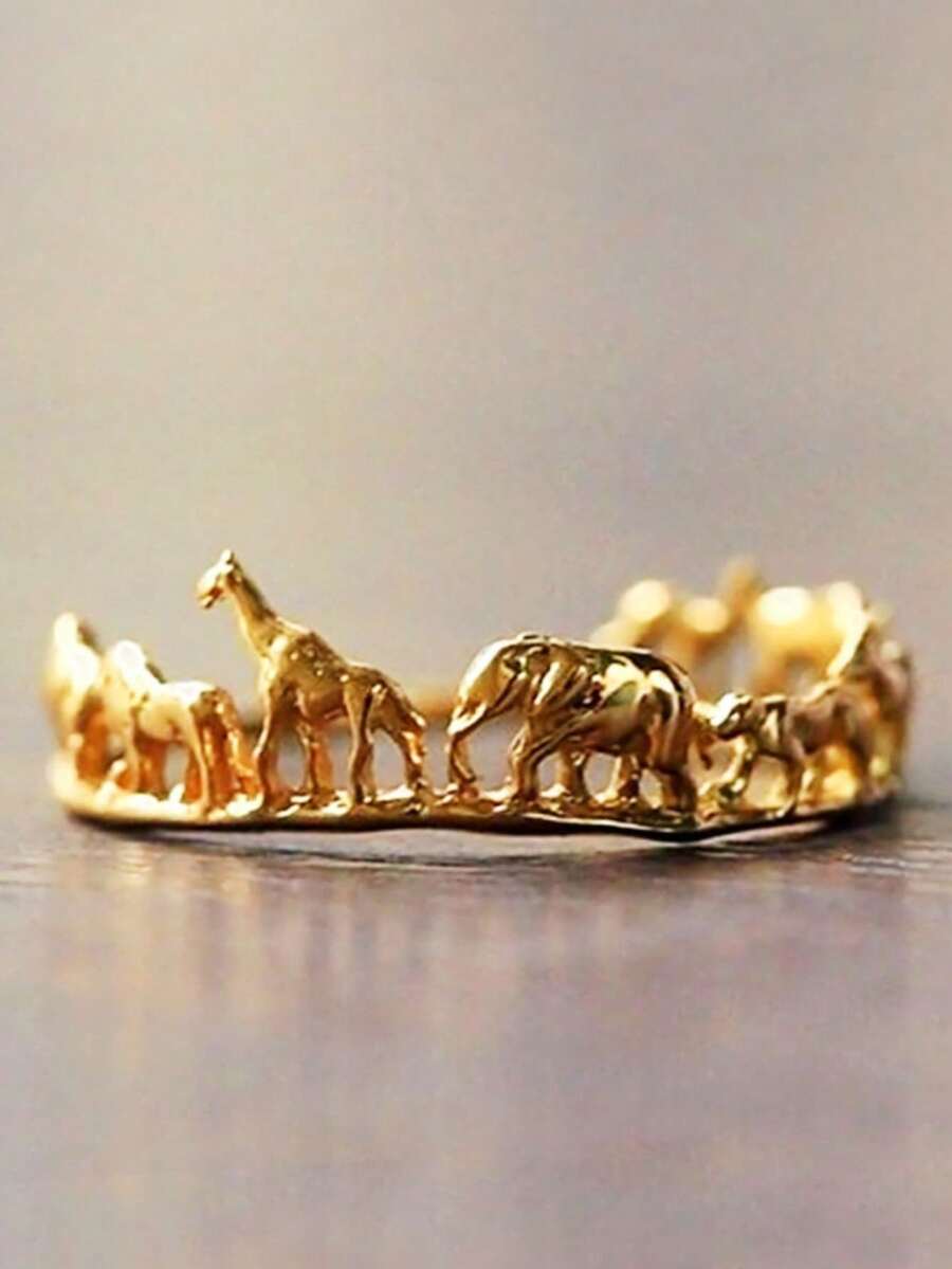 Simple Circus Animal Ring For Women For Daily Parties, Valentine's Day, Mother's Day Gifts - vàng - Xem 1