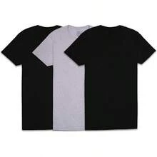 Men's Crew Tee Undershirts, Wicking,, Big & Tall Available - Black/Grey - 3 Pack - View 11