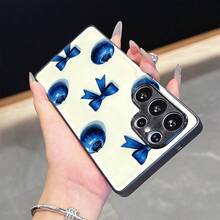 Blue Bowknot Design Phone Case For  A05 A06 A135G A15 A225G A325G A52 A535G A545G A735G Note10Lite Note20 S10 S21Plus5G S22Ultra5G S23Ultra5G Note9 - Lightweight Shock-Resistant Non-Yellowing