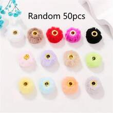 20/50/100pcs Multi-Color Faux Rabbit Fur Pom Pom Pendant, 1.8cm Fluffy Ball, 18 Colors, Winter Series Accessories, Suitable For DIY Christmas Crafts, Earrings, Hair Accessories, Keychains