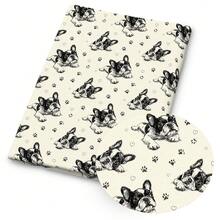 1 mảnh vải chần bông hình chó - Kích thước: 59 X 19,68 inch (150 X 50 cm), có họa tiết chó dễ thương, thích hợp cho đồ thủ công tự làm, chắp vá và làm ví - Đen và trắng - Xem 9
