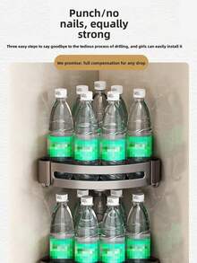 1pc Punch-Free Triangle Rack, Corner Shelf With Hooks, Dormitory Storage Rack,Shower Caddy, Storage Shelf For Bathroom & Kitchen,Balcony Storage Rack,Autumn New Arrivals,Christmas Gift - Triangle - View 3