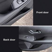 - Alfombrillas de consola central para Sentra Accesorios 2020 - 2024 para portavasos de vehculo, forro de consola central, forro de bolsillo para puerta, interior personalizado de primera - Negro + 13 piezas/juego - Ver 2