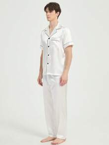 New Men's Pajama Set, Essential For Summer - White - View 8