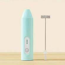 2-en-1 Mousseur à lait électrique portatif mini, batterie rechargeable USB 18650 en acier inoxydable, 3 réglages de vitesse, 11000 tr/min, fabricant de mousse de lait à cappuccino portable, accessoires de cuisine fouet à œufs, fouetteur de blanc d'œuf