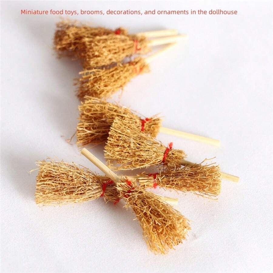 Weihnachtsdekoration Miniatur Puppenhaus Mikro Mini Besen Ornament, kreatives Heimdekoration Accessoire