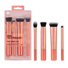 Real Techniques 4 Pieces Face Base Makeup Brush Set, For Concealer, Foundation, Setting Powder, Makeup Brushes For Blending & Buffing, & Sculpting, Travel Friendly, Gift Set