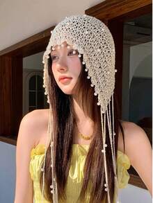 Boho Bohemian Retro Handmade Tassel Fashion Ball Red Knitted Wool Hat, Warm Headband Hat With Ear Protection For Winter, Unisex Knit Beanie Warm Thermal Outdoor Hat For Skiing And Traveling, Random Style And Color