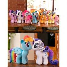 Hasbro Hasbro 我的小马驹毛绒娃娃 - 暮光闪闪公主款，闪亮独角和彩虹鬃毛，柔软舒适，适合女孩，节日礼物，适合3岁以上儿童，官方授权角色 - 彩虹破折號 - 查看 7