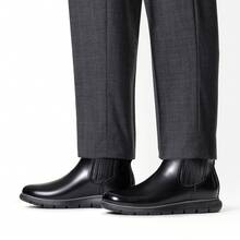 Men's Chelsea Boots Slip On Comfort Leather Casual Shoes - 黑色 - 查看 6