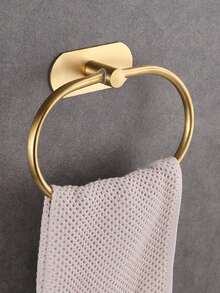 1 Stück Handtuchring ohne Bohren, ovale Form, 201 Edelstahl, 20 cm stilvoller Handtuchhalter für Badezimmer & Küche, in Schwarz, Silber und Gold erhältlich, Handtuchhalter, Badezimmer Accessoires, Klebetuchhalter, Wandmontierter Handtuchhalter, Badezimmer Aufbewahrung, Handtuchhaken, Handtuchhalter, Badezimmerregal, Badezimmermöbel, Toilette