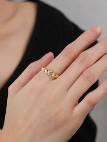 1pc Minimalist Textured Gold Geometric Square Pattern Ring, Unisex, New Release, Suitable For Holiday Wear - ring - View 13