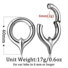 1pc 2g (6mm) Vintage 316L Stainless Steel Earrings, Magnetic Earrings For Women, Can Be Used As Ear Piercing Jewelry, Punk Style DIY - 1682 - View 3
