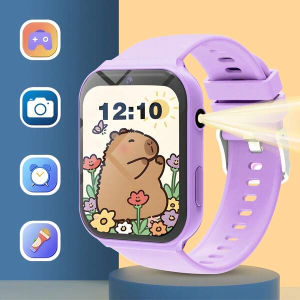 Top Geschenke für Kinder, Neue Kinder Smartwatch 2025, Kinder Spieluhr, 128 interessante Spiele, 1,83 Zoll Touchscreen, Chip mit sehr geringem Stromverbrauch, Schrittzähler, Foto-Funktion, Blitzlicht, Schlafüberwachung, Alarm, Kamera, Fotoalbum, Spiele, Kalender, Schrittzähler-Funktion, Countdown-Timer, Taschenrechner, Stoppuhr, Blitzlichtfunktion