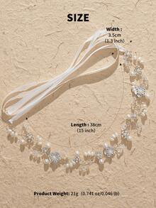 1件几何图案波西米亚风铜丝编织发箍，浪漫新娘/伴娘发饰，情人节配饰