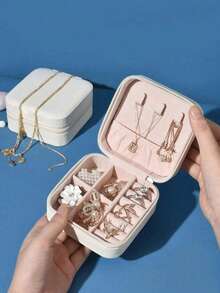 1pc Travel Accessory Box, Portable Waterproof Jewelry Box, Exquisite Jewelry Box, Small And Compact Travel Jewelry Box, Storage Box, Rings, Earrings, Necklaces, Suitable For Daily Jewelry Storage Or Travel Accessories, Summer Storage Organizer Gift For Women And Girls For Women Storage Organizer Travel Essentials Back To School Dormitory Storage