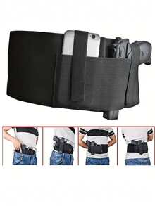 1pc Ultimate Belly Band Holster, Concealed Waist Holster Suitable For Men And Women, Compatible With Ruger, Smith & Wesson M&P 40 Shield Bodyguard, SIG SAUER, Beretta, 1911, Smith & Wesson Shield And Other Handguns. It Functions As A Handgun Holster, Gun Holster, Weapon Holster.