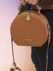 ASALOOG ROUND HANDBAG AND CASUAL CROSSBODY BAG DC-72 (BROWN) - Rust Brown - View 2