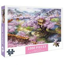 1000 片高难度精美拼图，包括中国画《清明上河图》，以及威尼斯、水上城市、世界著名风景、罗纳河上的星夜、樱花庄园等各种风景拼图，非常适合成人消磨时间，完美的生日、节日、万圣节、圣诞节、礼物，高品质精致包装！