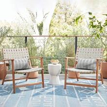 Outdoor/Indoor Throw Pillows, 18x18 Square Pillows With Inserts Bed, Couch, Sofa & Patio Furniture (Set Of 2, Monstera Blue), Decorative Pillows - 黑白人字紋 - 查看 2