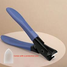 Profesjonalne obcinacze do paznokci u stóp ze stali nierdzewnej, obcinacze do paznokci, narzędzia do paznokci, bardzo duży otwór umożliwiający bezwysiłkowe i oszczędzające pracę przycinanie, niezwykle ostre, trwałe, wodoodporne i antykorozyjne, ergonomiczny, łatwy w uchwycie uchwyt z osłoną ochronną i pilnikiem do paznokci - idealne do grubych, twardych paznokci u stóp - do użytku w domu i w podróży