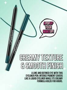 Misslyn 防水彩色眼线液，持久显色，质地柔滑滋润，哑光、珠光、闪光三种妆效可选，轻松打造浓郁精准的线条，可用卷笔刀削尖，防晕染、防水、持久、防汗，显色度高。品牌：彩妆