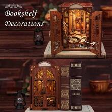 Book Nook Kit - Miniature House Dollhouse Kit Adult And Teens, Booknook Bookshelf Decor Alley Model Build With LED Light, Gifts Family And Friends Bookshop Memories - 標準 - 查看 4