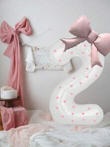 套装包含：1 个 40 英寸白色数字铝箔气球、1 卷心形贴纸 + 胶水，适用于婚礼、生日、周年纪念、毕业典礼、夏季派对装饰。 - 彩色 - 查看 15