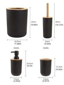 6pcs Luxury Bathroom Set, Home Bathroom Cleaning Tools & Accessories Including Soap Dispenser, Toothbrush Holder - Multicolor - View 5