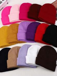 1pc Customized Personalized Embroidered Knit Beanie Hat, Can Customize Text, Solid Color Elastic Warm Knit Hat With Customizable Logo, Suitable For Daily Outdoor Autumn/Winter Fashion, Multiple Colors Available, Cute & Simple Unisex Fashion Hat, Casual Customized Gift, Personalized Gift For Friends & Family, Essential Warm Hat For Autumn/Winter, Winter Fashion, Christmas Gift, Suitable For Men & Women, Customized Hat, Streetwear Casual Fashion - Multicolor - View 7