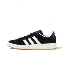 adidas Grand Court Base 00s 舒適薄底 耐磨 低筒 板鞋 男女同款 黑白色 - 黑與白 - 查看 1