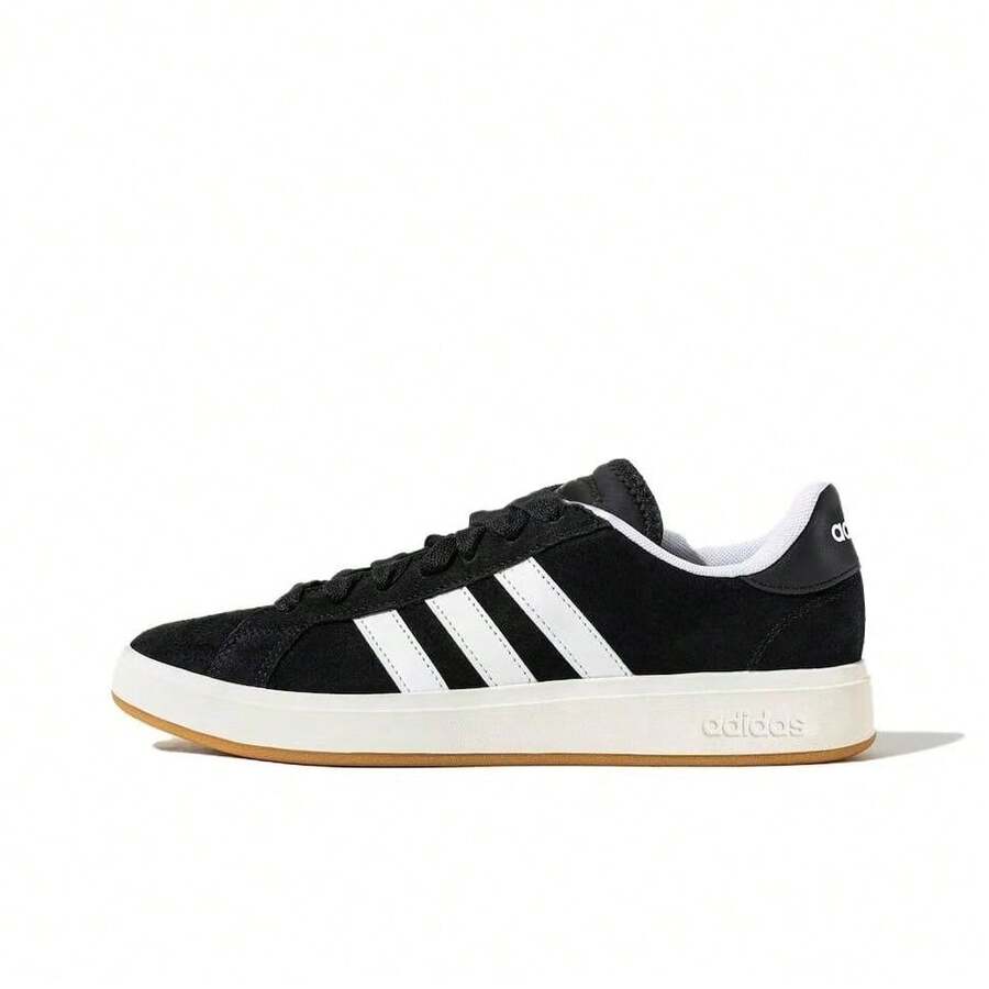 adidas Grand Court Base 00s 舒適薄底 耐磨 低筒 板鞋 男女同款 黑白色 - 黑與白 - 查看 1
