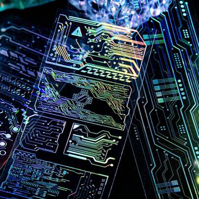 4 Packs/12pcs Techno Chic Holographic Floral Planner Stickers, Metallic Silver Foil Elements Series, Suitable For Scrapbooking, Card Making, DIY Crafts And Sticker Books