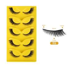 5 Pairs Cat Eye Faux Mink Lashes, Curled, Volumized, Elongated Winged Eyelashes, Soft & Comfortable, Self-Adhesive
