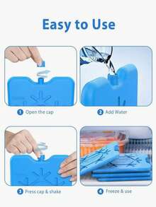 1 pieza/2 piezas/3 piezas/6 piezas Paquetes de hielo para lonchera, paquetes congeladores reutilizables ultra delgados, paquetes de enfriamiento de larga duración para neveras, caja de hielo azul de inyección de agua reutilizable, adecuada para ventilador de aire acondicionado comercial, cadena de frío, refrigeración, transporte de refrigeración, bloque de hielo azul, caja de hielo de inyección de agua para enfriar el hogar, adecuada para vacaciones, reuniones familiares, fiestas