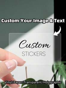 1~120pcs Custom Rectangle Stickers Personalized Sticker Logo Stickers Business Stickers Labels Postage Labels Order Stickers Wedding Stickers Party/Birthday Stickers Graduation Gift Graduate Labels/Stickers Father's Day Gift Stickers Independence Day Ideal For Wedding Favors, Baby Shower Gifts, Birthday Goodie Bags, Envelope Seals, Party Decor, Candle Jars, And DIY Crafts Paper/Vinyl/Holographic/Transparent,Office Decor