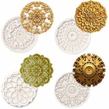 1pc Multifunctional Circular Flower Silicone Mold - Suitable For Handicrafts, Artistic Resin Silicone Mold - Light Grey - View 1