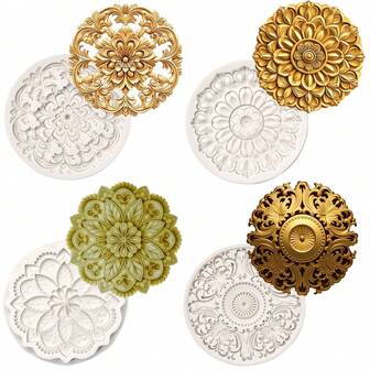 1 st multifunktionell rund silikonform för blommor - lämplig för hantverk, konstnärlig silikonform av harts